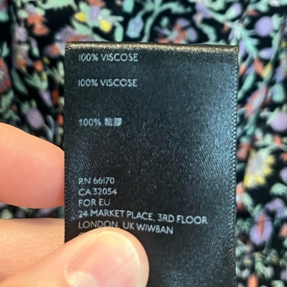 By Anthropologie Smocked Floral Shirt Sz S Sheer 3/4 Sleeve Cottagecore Coquette - Picture 5 of 5